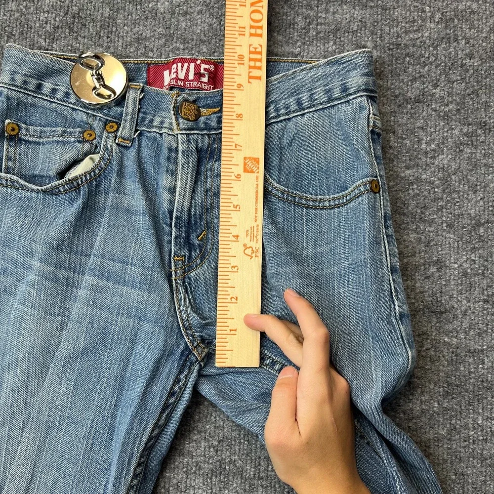 Levi's‎ 514 Slim Straight Jeans Kids Boys 12 REG Blue Denim Stretch Fit - 26X25